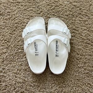 white rubber arizona birkenstock sandals
